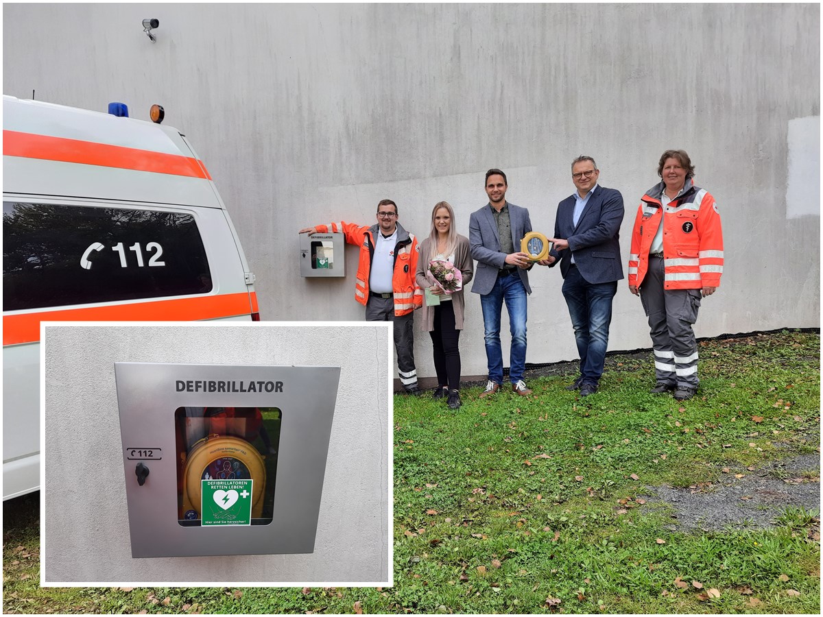 Wissener First Responder bergeben Defibrillator an Selbach