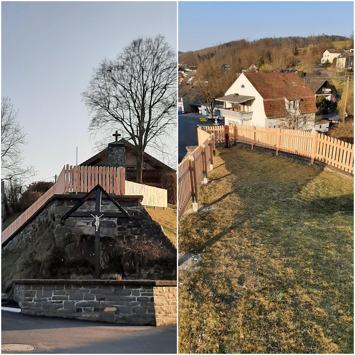 Der Zaun rund um das Kriegerdenkmal in der Ortsmittel von Selbach wurde aus Sicherheitsgrnden von einer Fachfirma erneuert. (Fotos: Ortsgemeinde) 