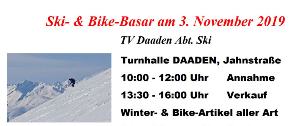 Daadener Ski-Basar wird um Bike-Basar erweitert