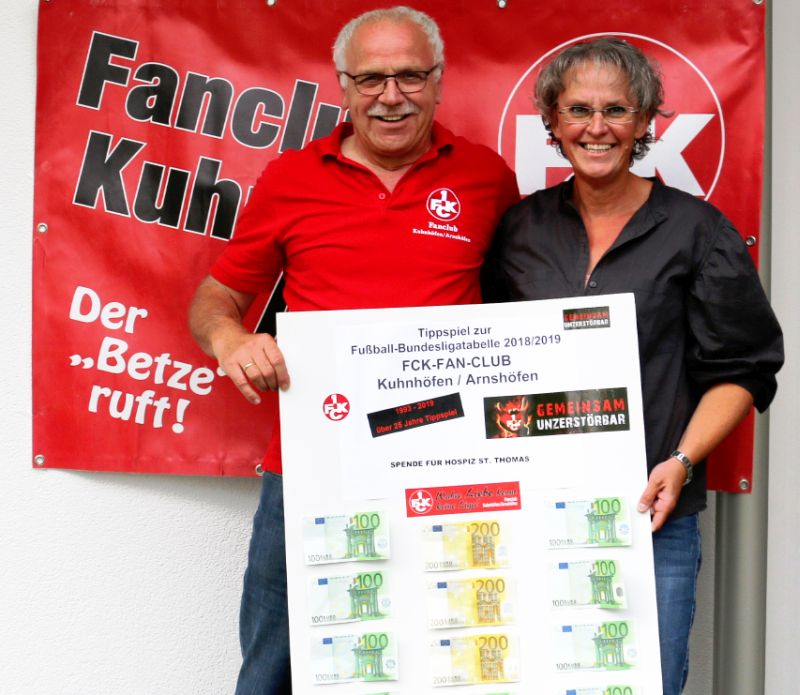 Spendenbergabe des FCK-Fan-Club Kuhnhfen/Arnshfen. Foto: privat