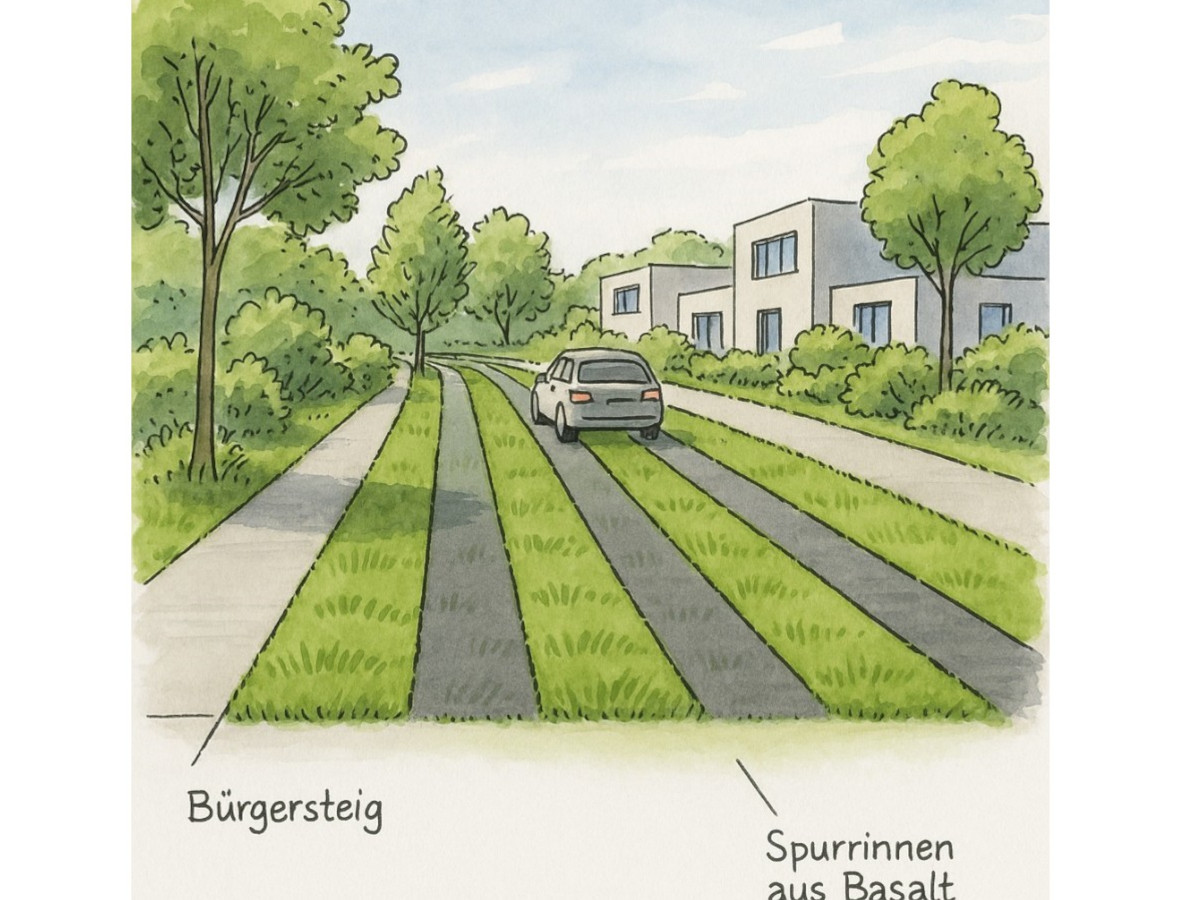 Grne Spurrinnen: Ein neues Konzept fr nachhaltige Straen