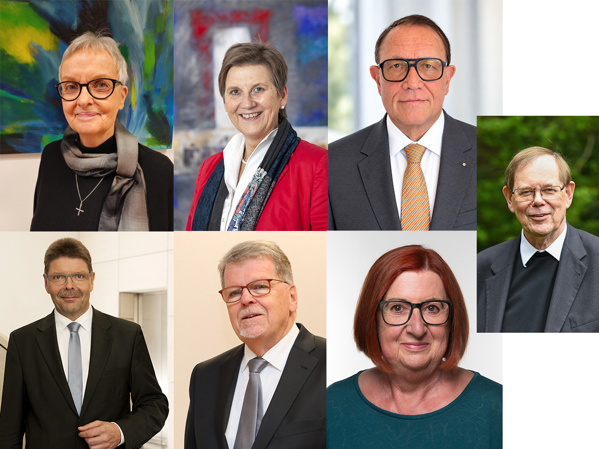Die neu berufenen Mitglieder des Vorstandes und des Kuratoriums der Marienhaus
Stiftung. Fotos: Dr. Lucas, Harald Oppitz (kna), Tina Mann, Andrea Schulze, Christoph Seelbach, Anke Jakobs, Andrea Schulze