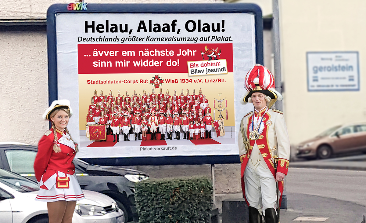 Grter Karnevalsumzug Deutschlands auf Plakaten 