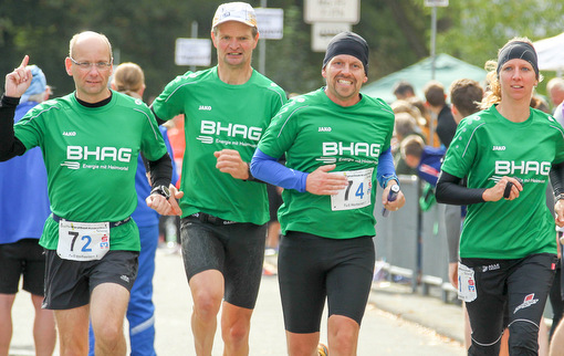 Die Staffel des Tus Horhausen beim beim Staffelmarathon: (von links) Frank Schultheis, Bernd Bdenbender, Meiko Lneburg und Sonja Schneeloch. (Foto: Verein) 