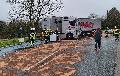 Verkehrsunfall in Friedewald: Sattelzug kommt beim Abbiegen ins Rutschen