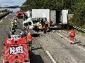 Verkehrsunfall auf der Autobahn bei Windhagen sorgt fr Vollsperrung