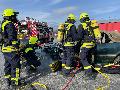 Feuerwehr Nistertal übte für den Ernstfall: Brand eines Elektrofahrzeugs nachgestellt