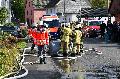 Feuerwehren lschen Brand in Kindertagessttte und Garage im Rahmen ihrer Abschlussbung
