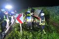 Rettungseinsatz Feuerwehr: PKW unter Alkohol in Bschung gesetzt