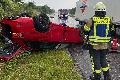 Verkehrsunfall auf der A 3 bei Epgert: PKW landete auf dem Dach