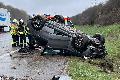 Schwerer Unfall auf der A3 in H�he Krunkel: Drei Personen im Fahrzeug 