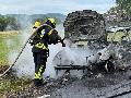 Auto in Flammen: Feuerwehreinsatz auf der L 302 zwischen Willmenrod und Berzhahn 