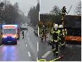 Groaufgebot an Feuerwehren in Steineroth: Brand im Motorraum eines Omnibusses
