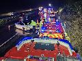 Person eingeklemmt: Schwerer Unfall auf A3 bei Krunkel