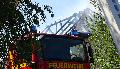 Leerstehendes Gebude fngt in Oberdreis Feuer