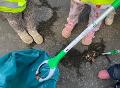 Kleine Umweltsch�tzer im Einsatz: Kita-Kinder s�ubern Oberbieber