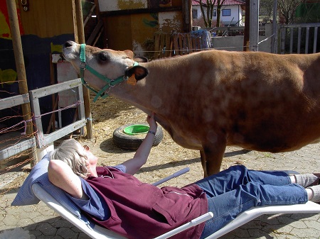 Ilme Willbergs mit Kuh (Foto: UNIKUM)