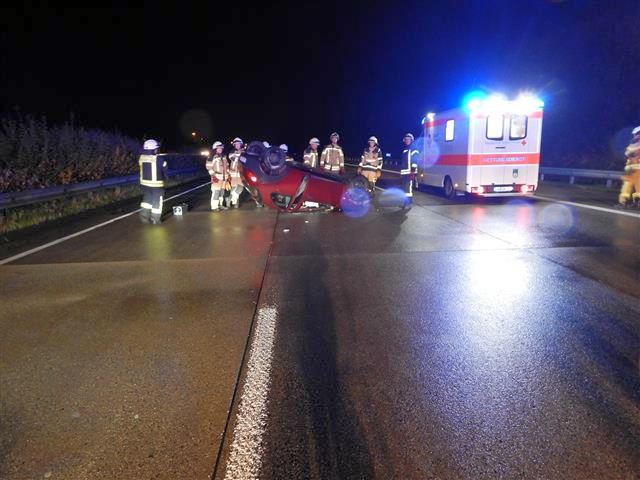 Verkehrsunfall mit berschlag - Glck im Unglck