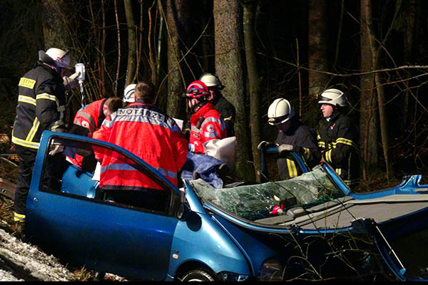 Unfall mit Schneepflug - eine schwer verletzte Person