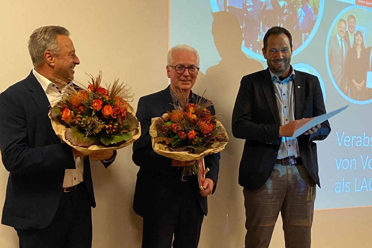 Abschied von links: Hans-Werner Breithausen, Volker Mendel und Nachfolger Manuel Seiler. Foto: Marion Gutberlet, Sweco GmbH 