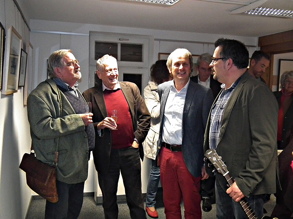 Im Kunstdialog: v.l. Erwin Rickert, Josef Brendebach, Winfried Mller-Rosenbaum und Sascha Ax. Fotos: Regina Steinhauer 