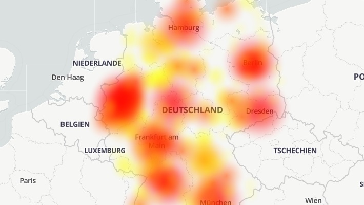 Vodafone hat bundesweit mit Netzproblemen zu kmpfen. (Foto: Screenshot allestoerungen.de)
