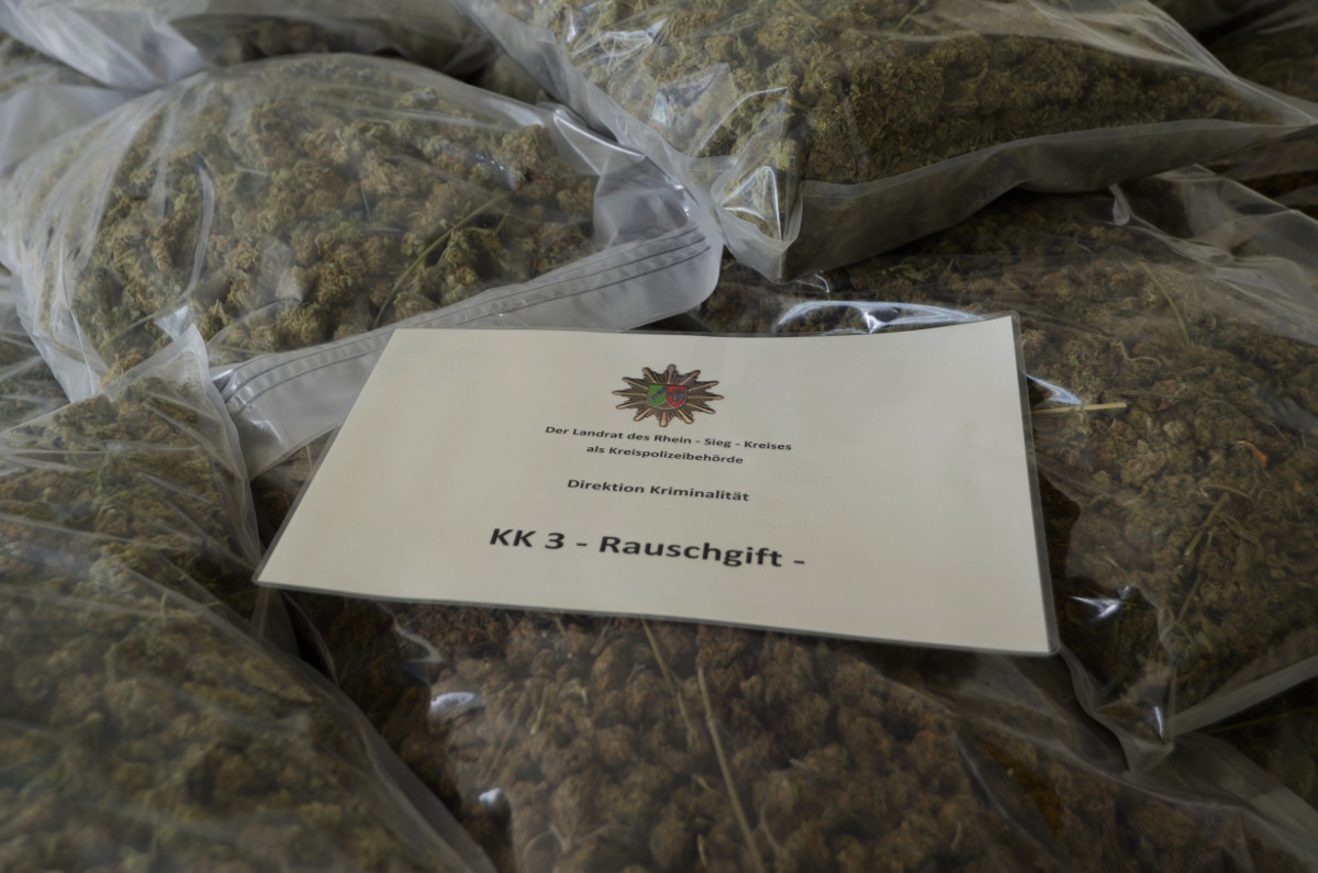 In Windeck hat die Polizei eine Cannabisplantage in einem Wohnhaus entdeckt. Rund 30 Kilo Pfanzenteile waren schon geerntet worden. (Foto: Kreispolizeibehörde Rhein-Sieg-Kreis)