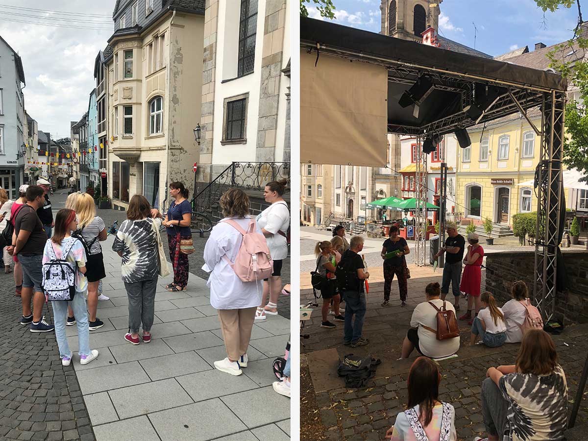 Ein paar unbeschwerte Stunden erlebten Flchtlinge aus der Ukraine bei den Stadtfhrungen im Juli und August. (Foto: Tourist-Info Hachenburger Westerwald)