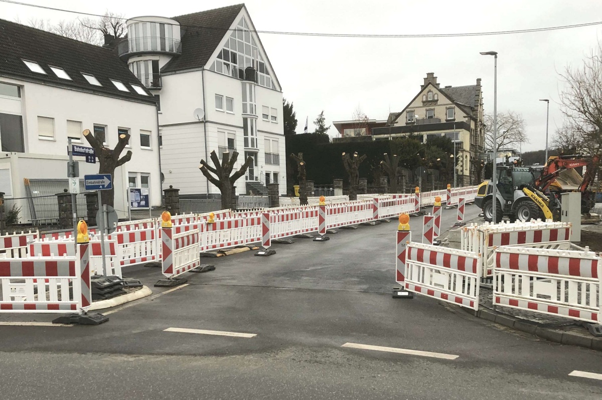 Weihnachtspause auch auf der Baustelle in der "Bahnhofstrae" Montabaur