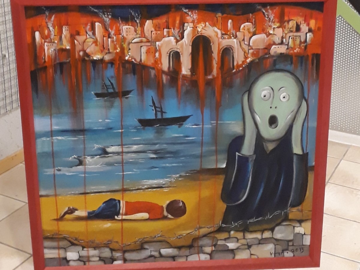 Erinnerung an Aylan von Heinz Kuppler an Anlehnung zu Edvard Munchs "Der Schrei" (Fotos: Christian Kuppler)
