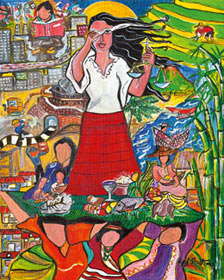 Das Titelbild zum Weltgebetstag 2017 mit dem Bildtitel "A Glimpse of the Philippine Situation" wurde von der philippinischen Knstlerin Rowena Apol Laxamana Sta Rosa entworfen. Weltgebetstag der Frauen  Deutsches Komitee e.V.