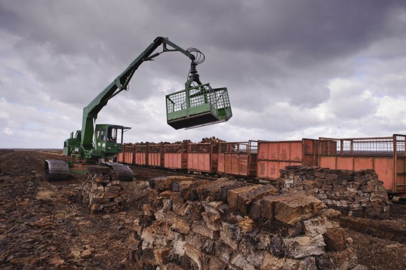 Torf wird aus einem Moorgelnde gebaggert. Foto: Willi Rolfes