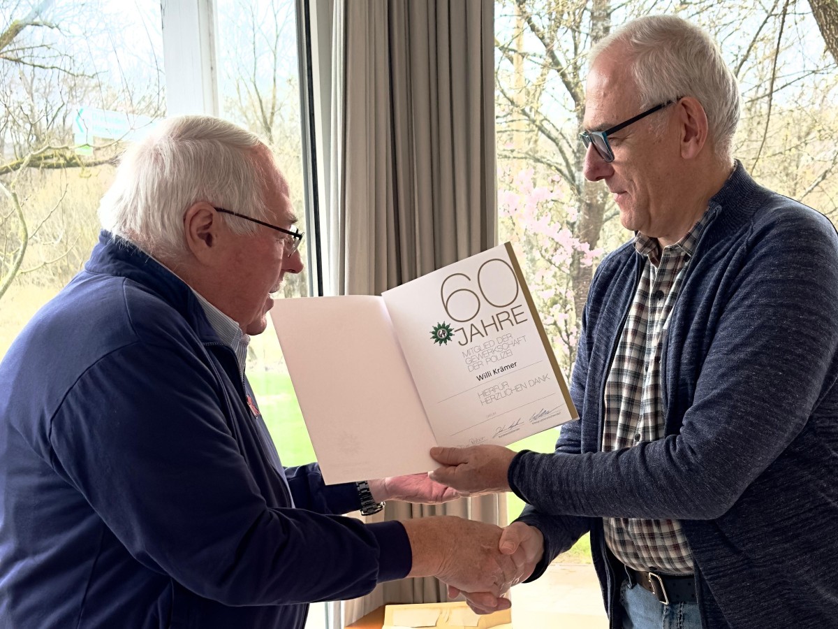 Ehrung für Willi Krämer: 60 Jahre Mitgliedschaft in der GdP