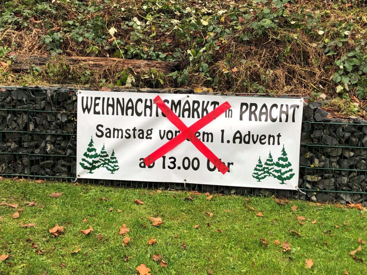 Nun ist auch der Prachter Weihnachtsmarkt abgesagt
