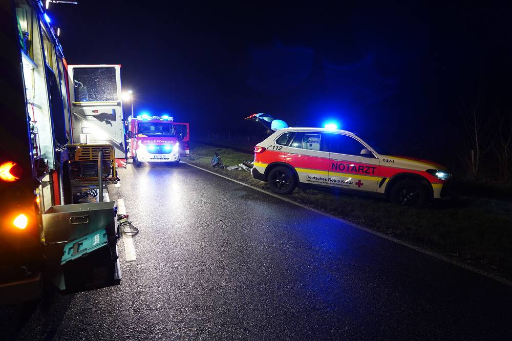 Schwerverletzte Person bei Verkehrsunfall auf der L 313 zwischen Wirges und Ritzmühle