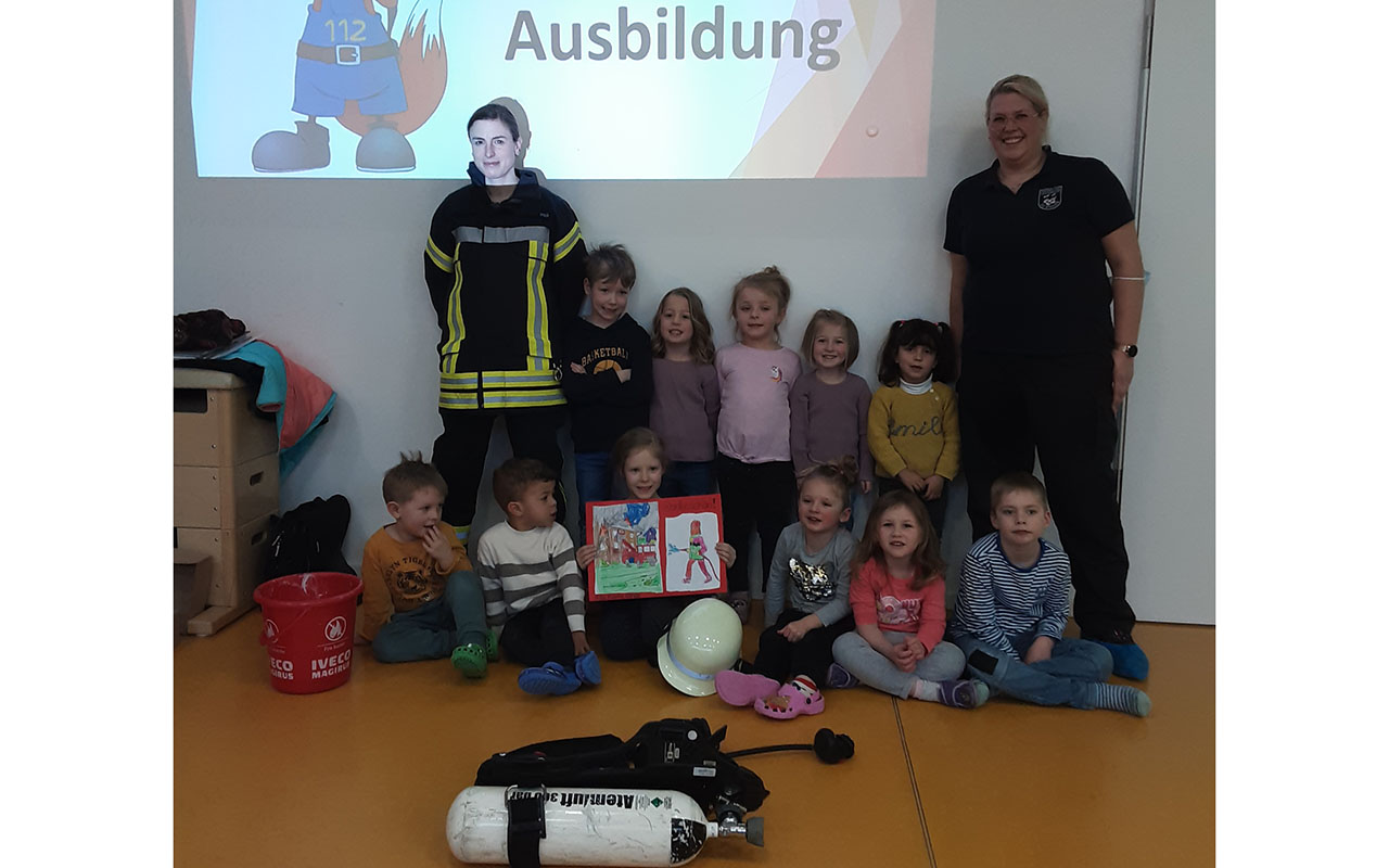 Die Kinder lernten, wie man sich im Brandfall verhlt. (Foto: Kita Kleine Hnde)