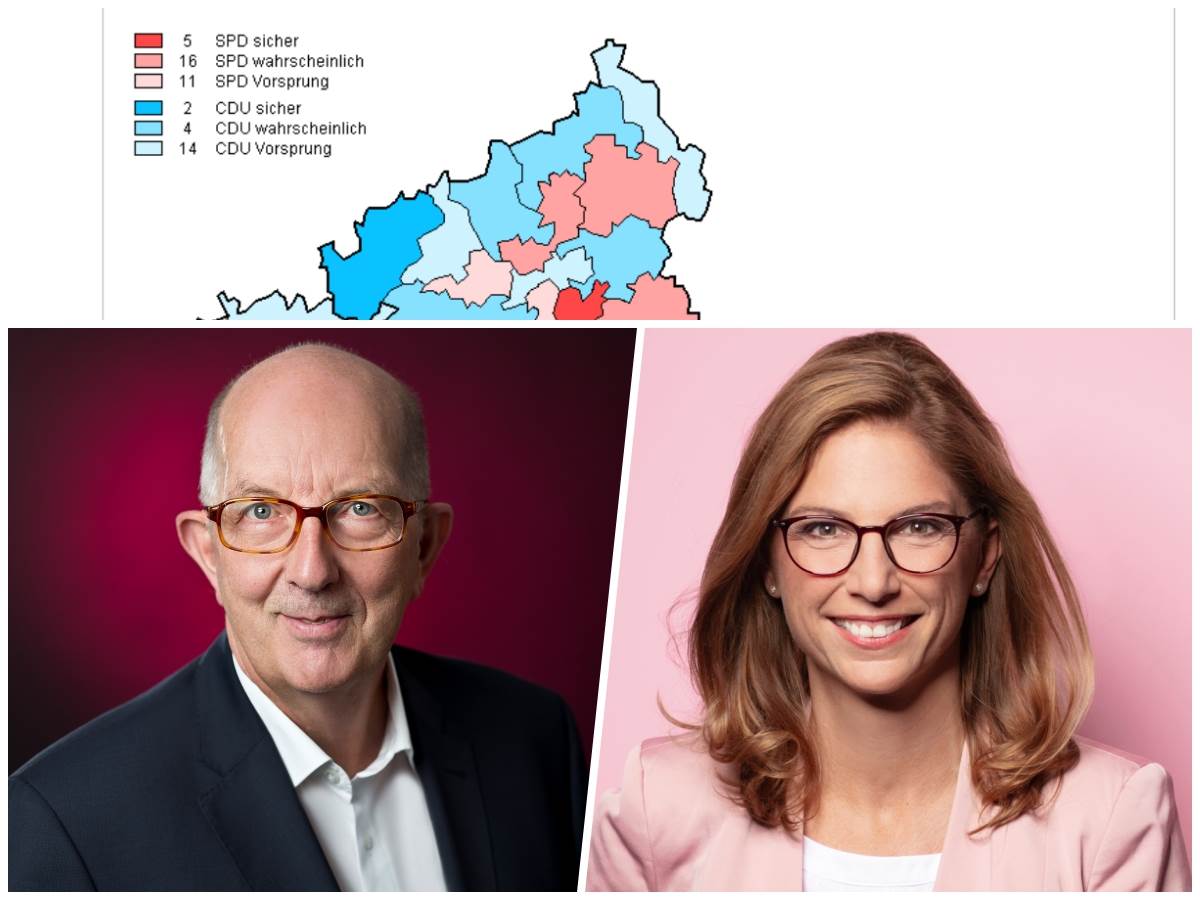 Im Februar lagen Wschenbachs Wahlchancen laut election.de noch bei 89 Prozent. Dieser Vorsprung gegenber Btzing-Lichtenthler ist einen Monat spter auf 54 Prozent gesunken. (Screenshot election.de/ Fotos: Kandidierende) 