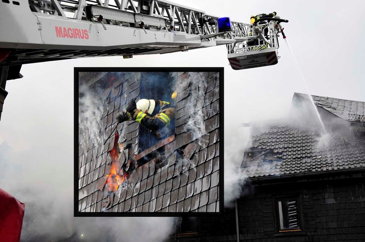 Rund 90 Feuerwehrleute waren am Donnerstag (31. Mrz) in der Wissener Markstrae im Einsatz, um die Feuer in einem Fachwerkgebude zu lschen. Weitere Fotos unter dem Artikel. (Fotos: kk)