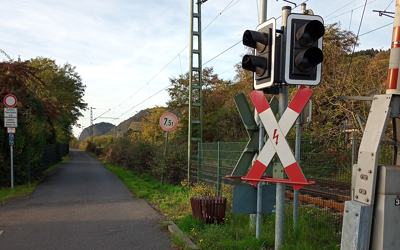 Die Gemeinde fordert eine Schallschutzwand ab Bahnbergang Kreuzkirche rheinseits bis Ortsausgang. (Foto: IG gegen Bahnlrm und -erschtterung) 
