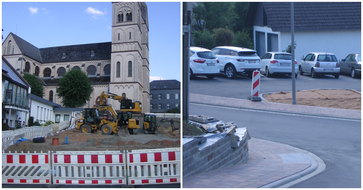 Bis zum Frhjahr 2023 soll alles fertig sein. Der neue Parkplatz wird bereits genutzt. Es fehlt noch die Bepflanzung. Im Vordergrund ist ein Teil der neuen Natursteinmauer erkennbar. (Fotos: VG Kirchen)
