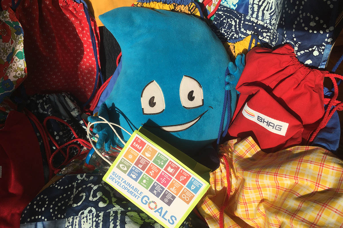 Droppy f�r UN SDG 12 Nachhaltiger Konsum und Produktion.  Foto: Marlies Loevenich, BHAG