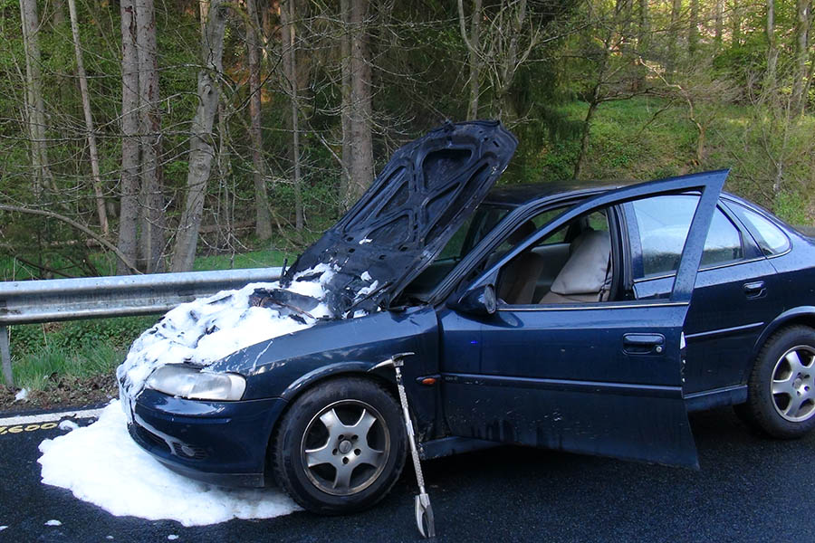 PKW geht im Saynbachtal in Flammen auf