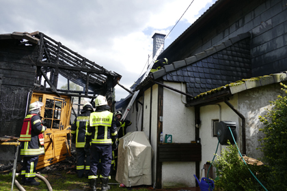 Scheune brannte nieder - Wohnhaus gerettet