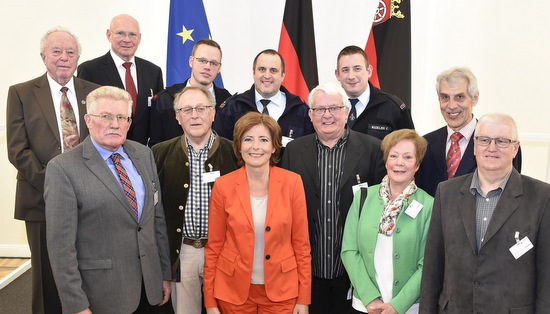 Viele Ehrenamtliche waren nach Mainz geladen, Ministerprsidentin Malu Dreyer empfing unter anderem die Aktiven der First-Responder-Einheit Friesenhagen. (Foto: Staatskanzlei RLP/Pulkowski) 