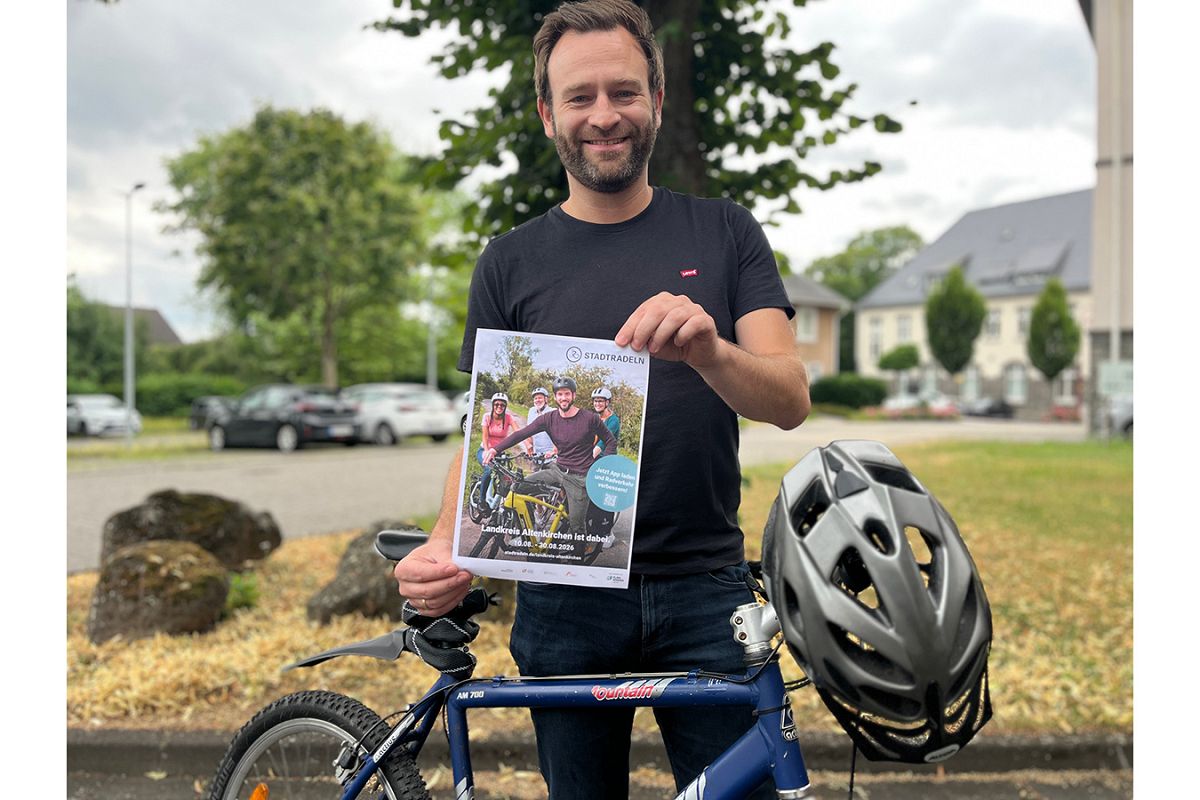 Klimaschutzmanager Stefan Gl�ssner w�rde sich �ber viele Anmeldungen aus dem Kreis zum diesj�hrigen �STADTRADELN� freuen. (Fotoquelle: Thorsten Stahl / Kreisverwaltung Altenkirchen)