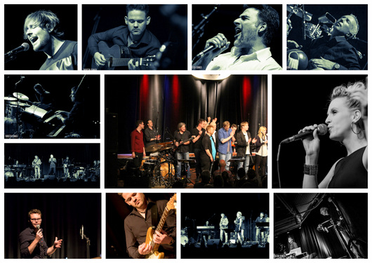 Eine Band aus erlesenen Musikern bringt die Sting-Werke auf die Kulturwerksbhne. (Fotos/Collage: Veranstalter)