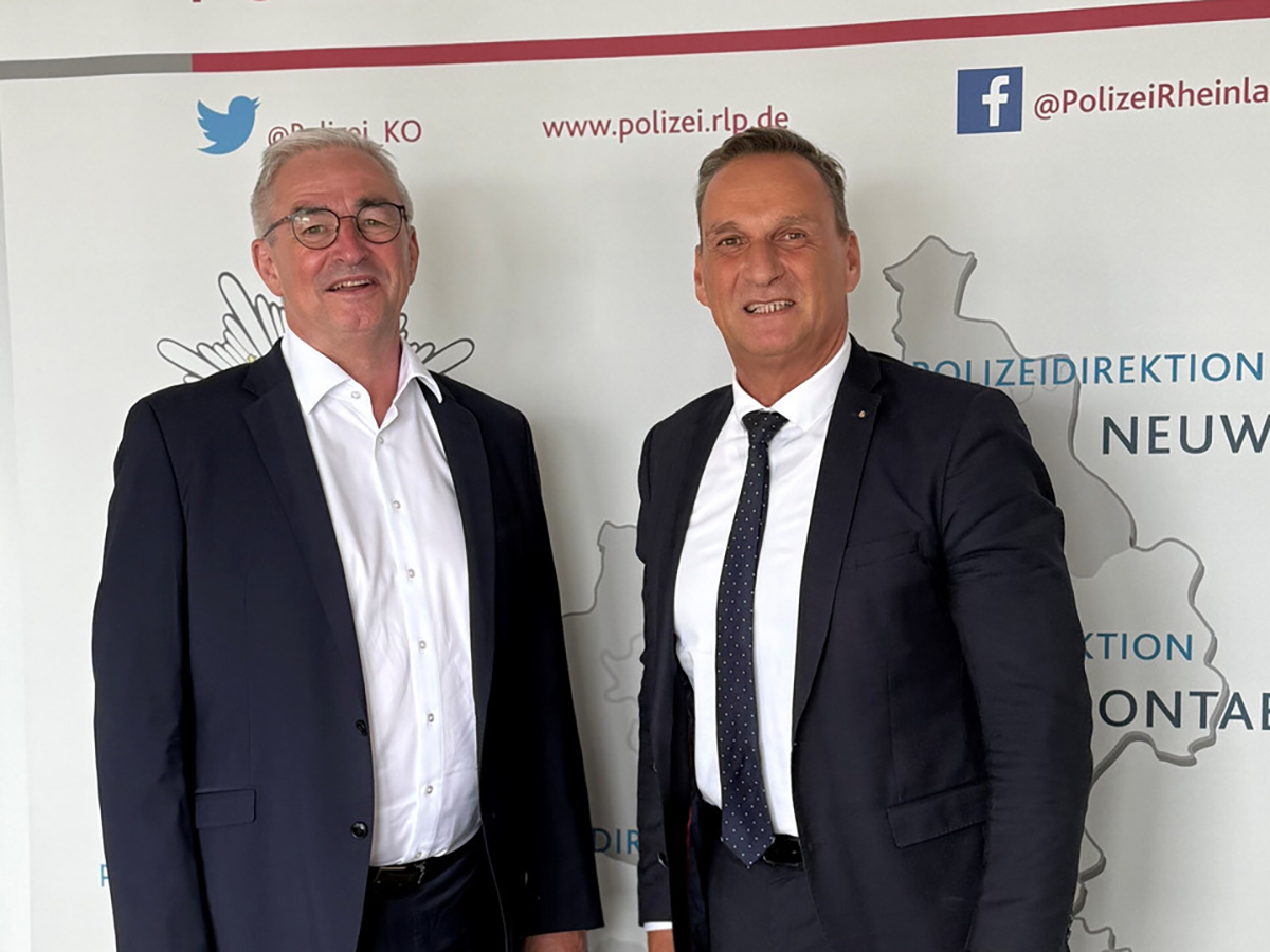 Von links: Polizeipr�sident J�rgen S�s und SGD-Nord-Pr�sident Joachim Rodenkirch. Foto: Polizeipr�sidium Koblenz/J�rgen Fachinger