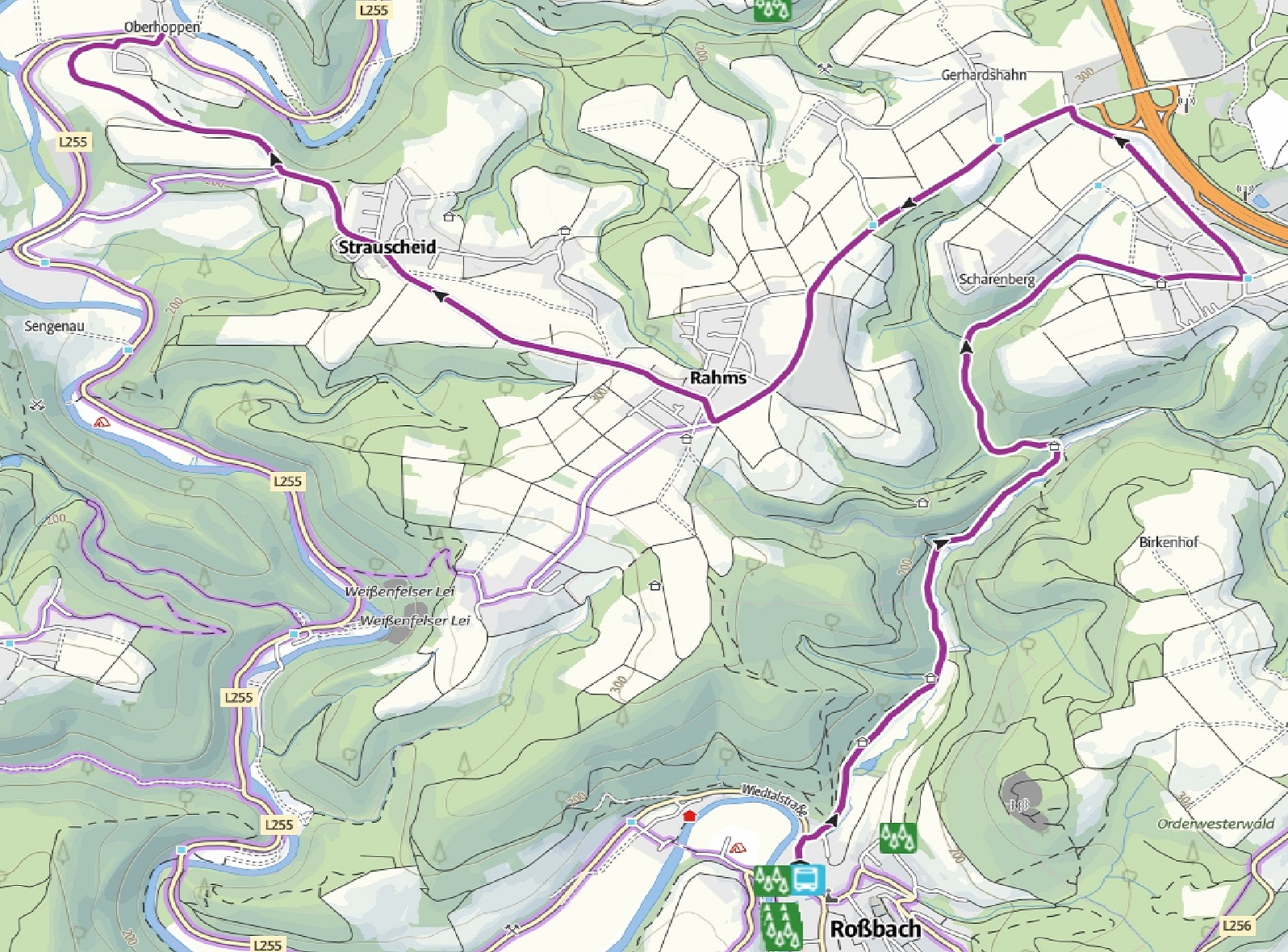 Umleitung Wied-Radweg. (Quelle: Outdooractive)