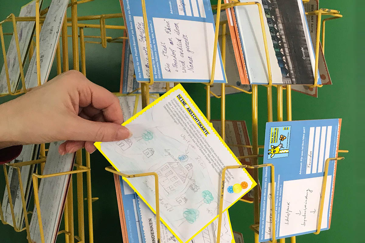 Die Bendorfer konnten ihre Ideen zur Zukunft der Stadt auf Postkarten skizzieren. Foto: Stadt Bendorf