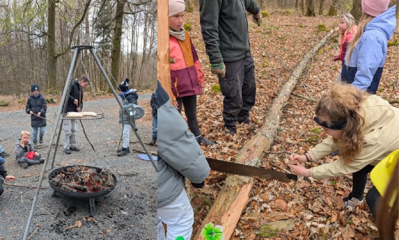 Zum Grillen wird Holz ges�gt. (Fotos: Lea-Marie M�ller und Ramona Zirfas)
